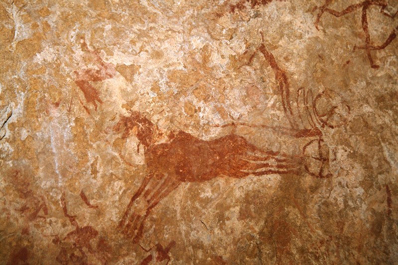 Oued Djerat, Algeria. Detail of chariot and charioteer drawn by two horses. Image ID: algtod0200009