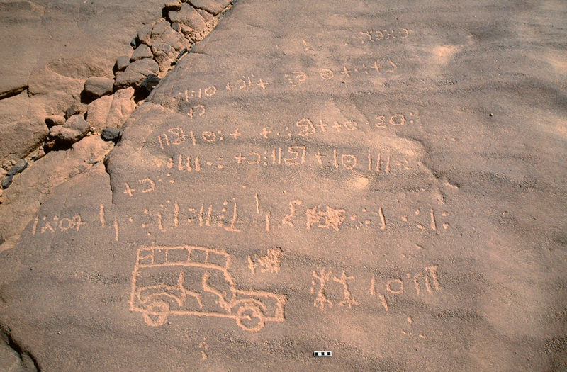 Northern Air Mountain. Tifinagh script and vehicle. Scale bar. Image ID: nignam0020011