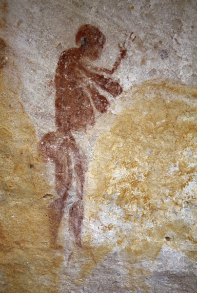 Close-up of one of a painted female figure, SOASWC0050011