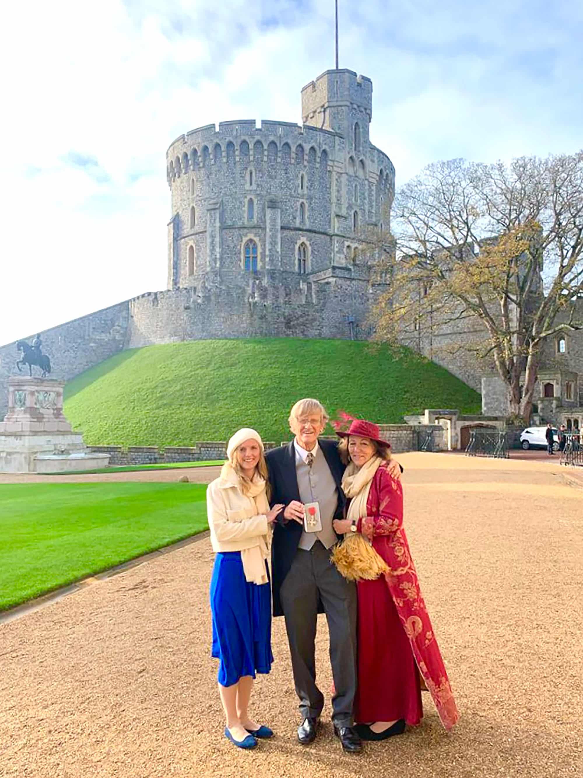 David Coulson, MBE, with his family at Windsor Castle.