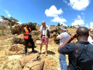 David Coulson on location with film company in Kenya